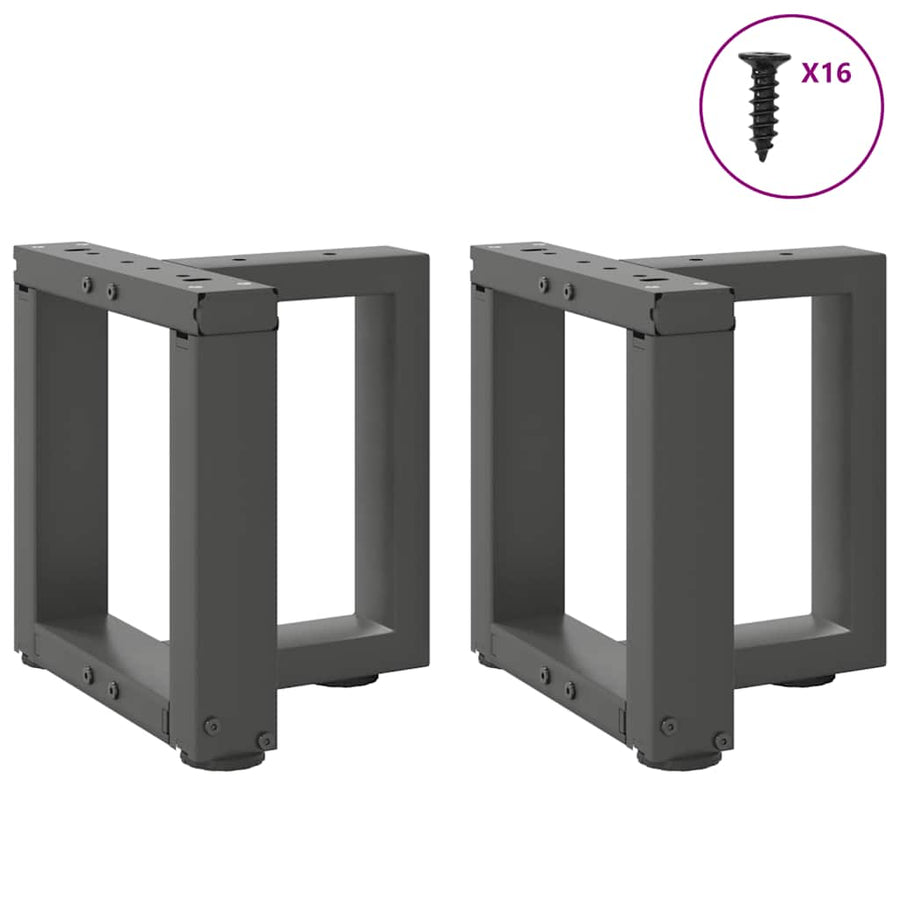 Salontafelpoten 2 st T-vormig 30x25x(30-31) cm staal antraciet