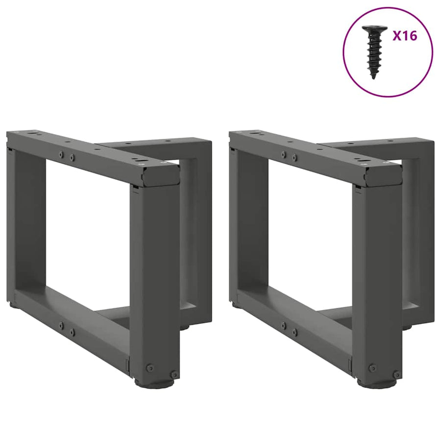 Salontafelpoten 2 st T-vormig 40x25x(30-31) cm staal antraciet
