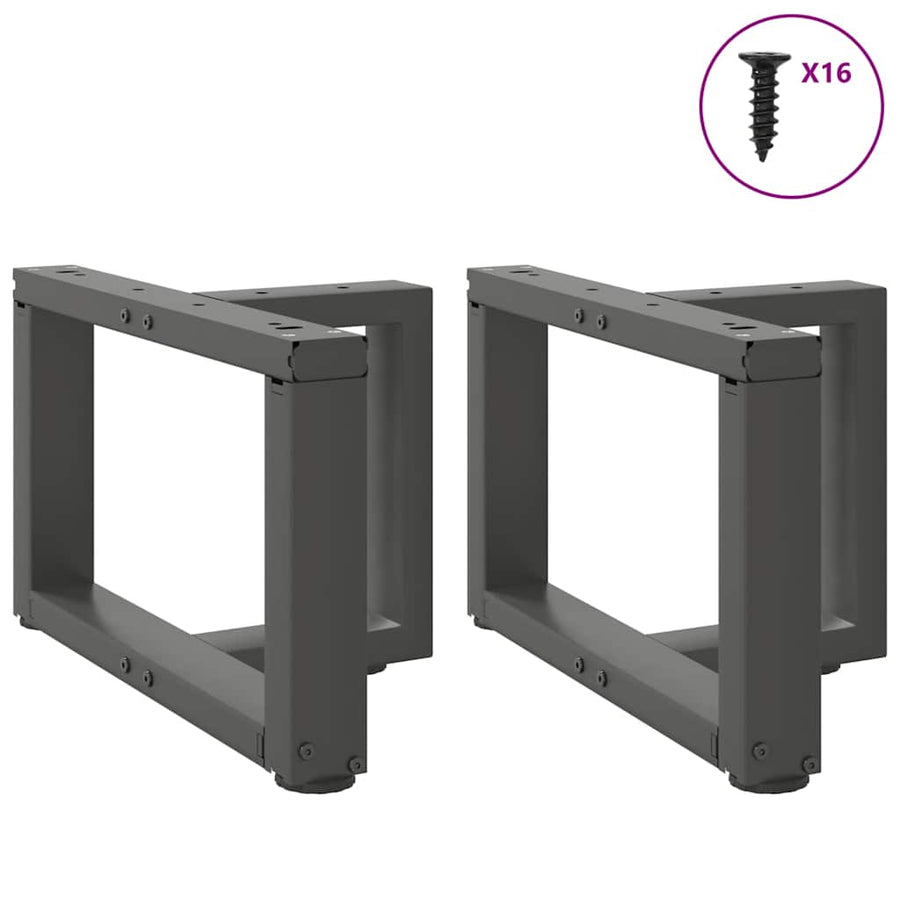Salontafelpoten 2 st T-vormig 50x25x(30-31) cm staal antraciet