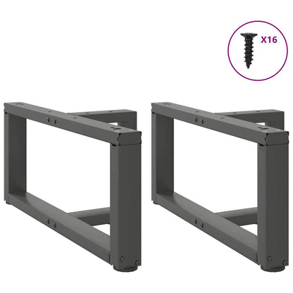 Salontafelpoten 2 st T-vormig 60x25x(30-31) cm staal antraciet