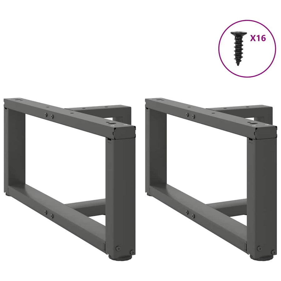 Salontafelpoten 2 st T-vormig 60x25x(30-31) cm staal antraciet