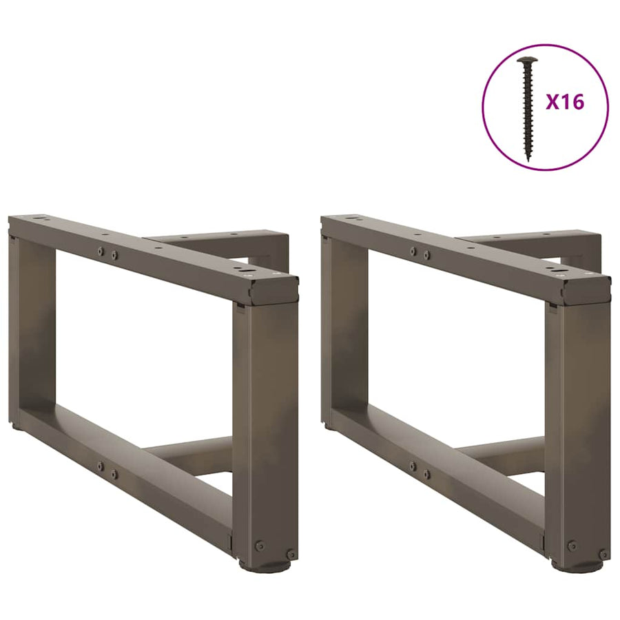 Salontafelpoten 2 St T-Vormig Staal Naturel 60 x 25 x (30-31) cm