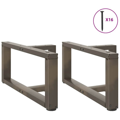 Salontafelpoten 2 St T-Vormig Staal Naturel 70 x 25 x (30-31) cm