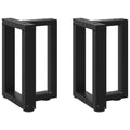 Salontafelpoten 2 st T-vormig 28x25x(42-43) cm staal zwart