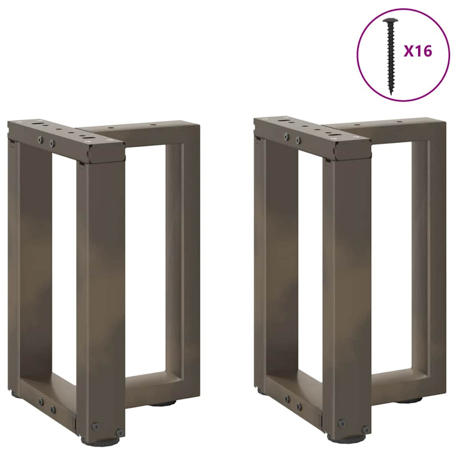 Salontafelpoten 2 St T-Vormig Staal Naturel 28 x 25 x (42-43) cm