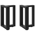 Salontafelpoten 2 st T-vormig 38x25x42 cm staal zwart