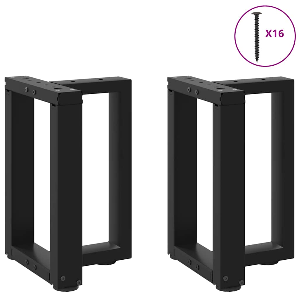 Salontafelpoten 2 st T-vormig 38x25x(42-43) cm staal zwart
