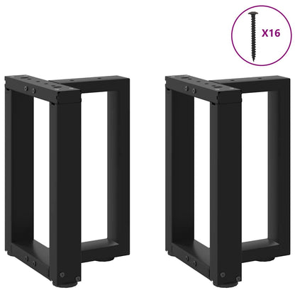 Salontafelpoten 2 st T-vormig 38x25x(42-43) cm staal zwart