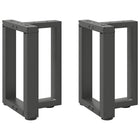 Salontafelpoten 2 st T-vormig 38x25x42 cm staal antraciet