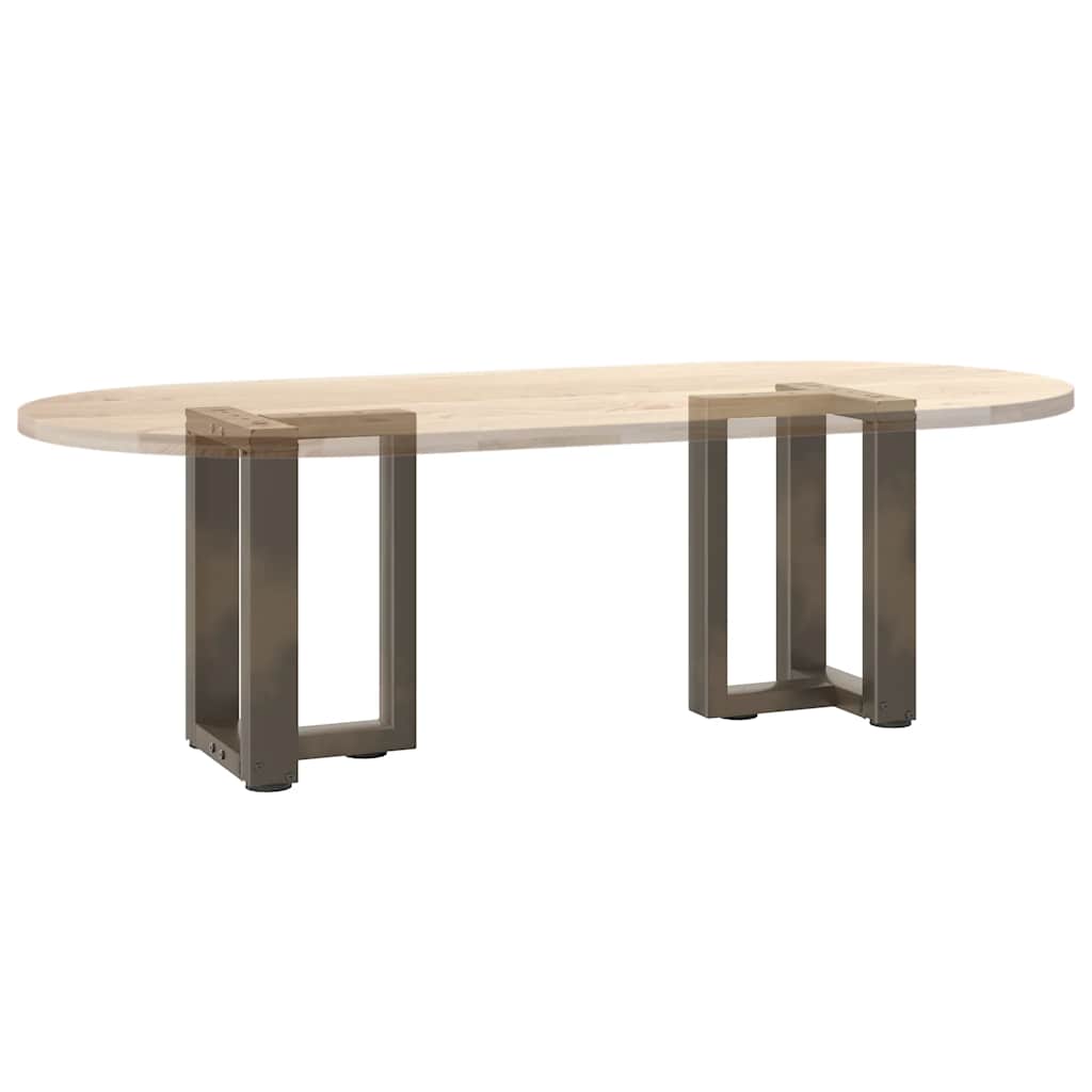 Salontafelpoten 2 St T-Vormig Staal Naturel 38 x 25 x (42-43) cm