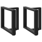 Salontafelpoten 2 st T-vormig 50x25x42 cm staal zwart