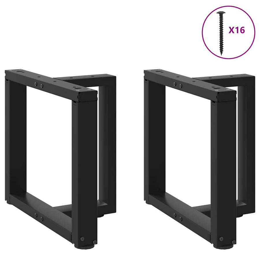 Salontafelpoten 2 st T-vormig 50x25x(42-43) cm staal zwart