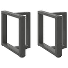 Tafelpoten 2 st T-vormig 50x25x42 cm staal antraciet