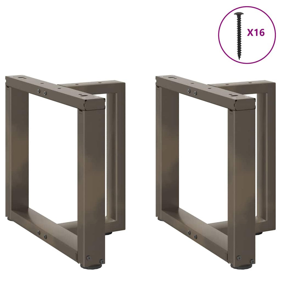 Salontafelpoten 2 st T-vormig 50x25x(42-43) cm staal naturel