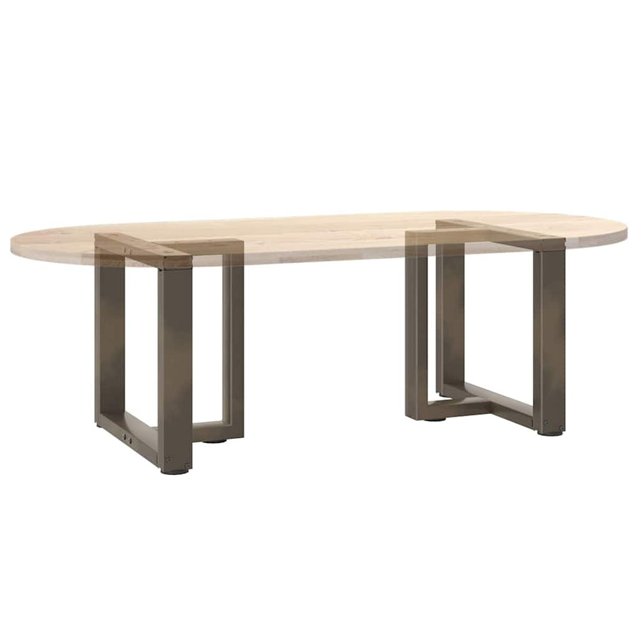 Salontafelpoten 2 st T-vormig 50x25x(42-43) cm staal naturel