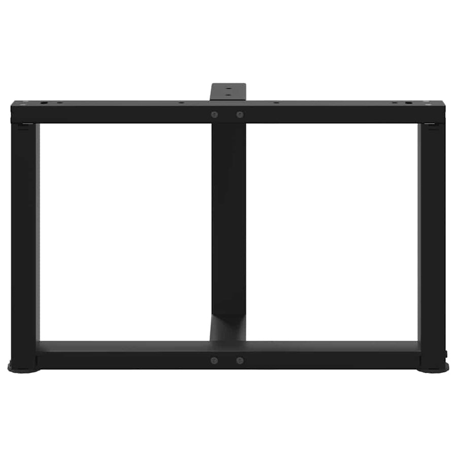 Salontafelpoten 2 st T-vormig 70x25x(42-43) cm staal zwart
