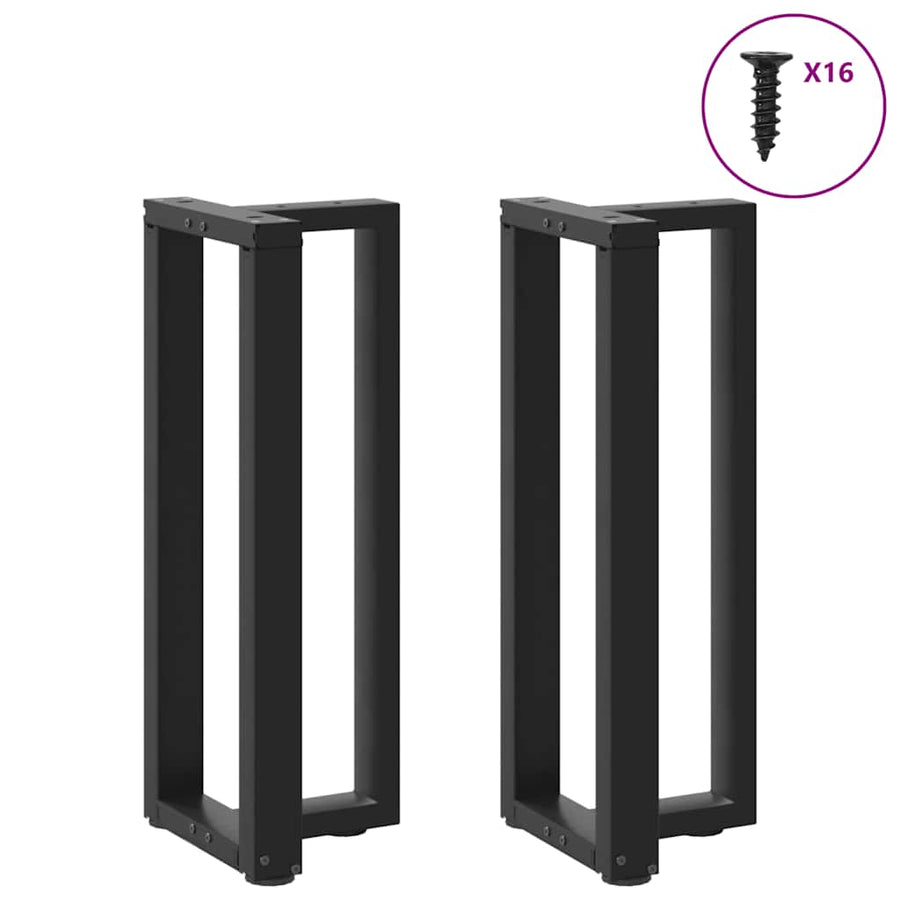 Console tafelpoten 2 st T-vormig 20x28x(72-73) cm staal zwart