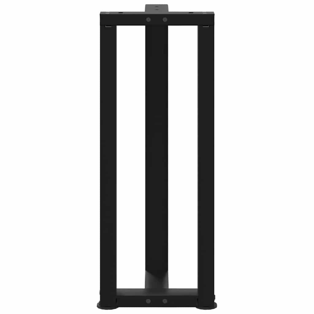 Console tafelpoten 2 st T-vormig 20x28x(72-73) cm staal zwart