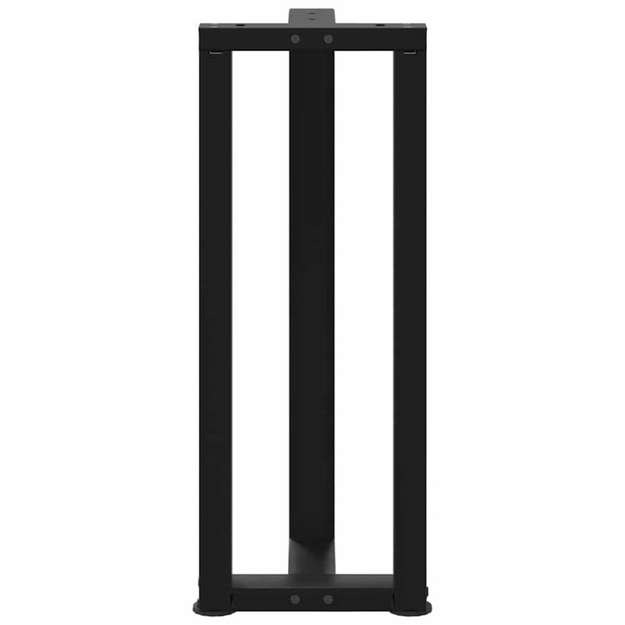 Console tafelpoten 2 st T-vormig 20x28x(72-73) cm staal zwart