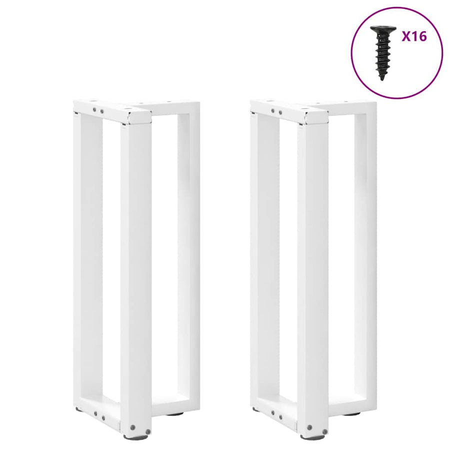 Console tafelpoten 2 st T-vormig 20x28x(72-73) cm staal wit