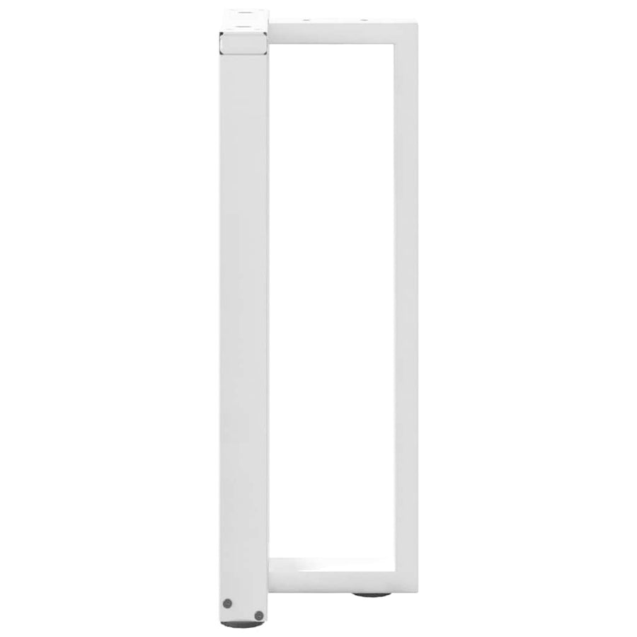 Console tafelpoten 2 st T-vormig 20x28x(72-73) cm staal wit
