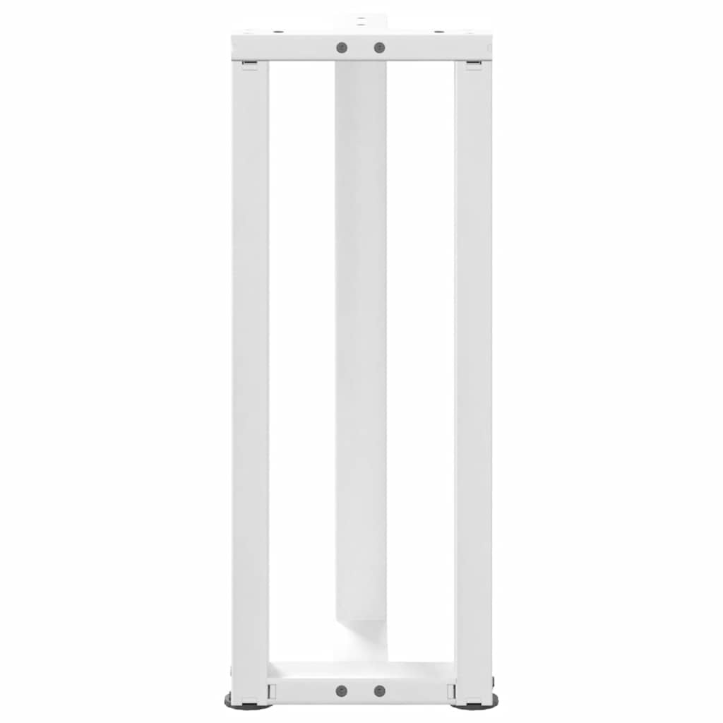 Console tafelpoten 2 st T-vormig 20x28x(72-73) cm staal wit