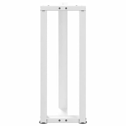 Console tafelpoten 2 st T-vormig 20x28x(72-73) cm staal wit