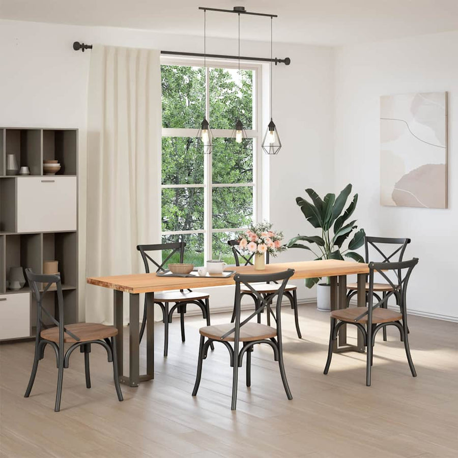 Console Tafelpoten 2 St T-Vormig 25X28X(72-73)Cm Staal Naturel 25 x 28 x (72-73) cm