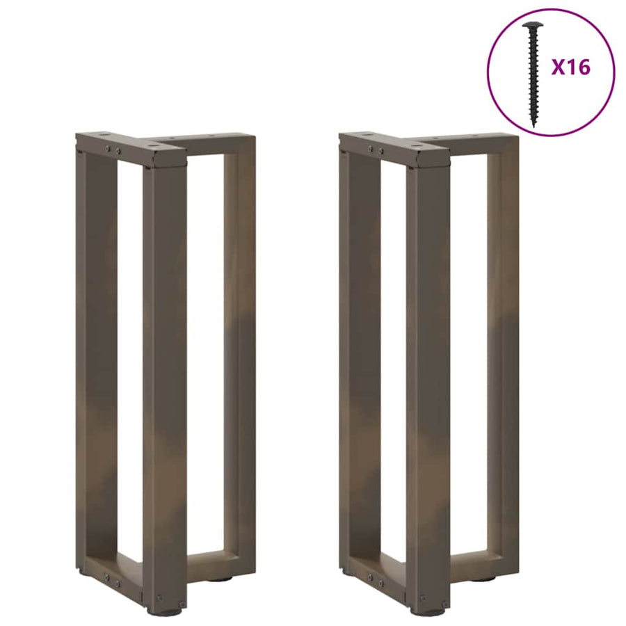 Console Tafelpoten 2 St T-Vormig 25X28X(72-73)Cm Staal Naturel 25 x 28 x (72-73) cm