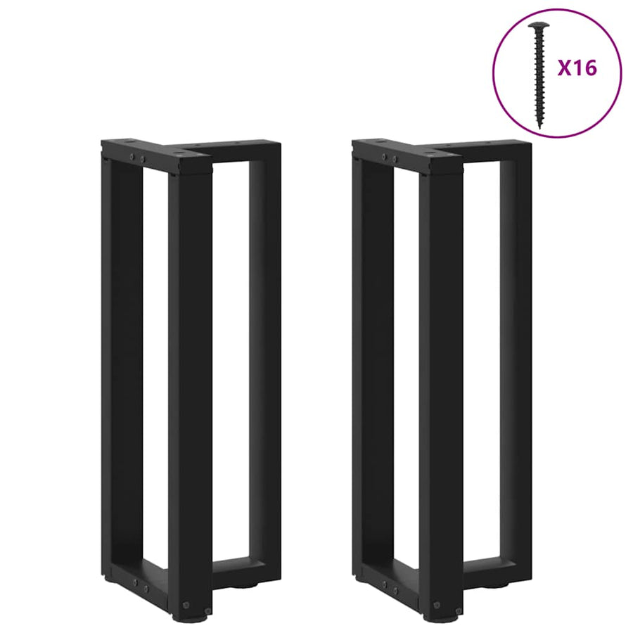 Console tafelpoten 2 st T-vormig 38x25x(72-73) cm staal zwart