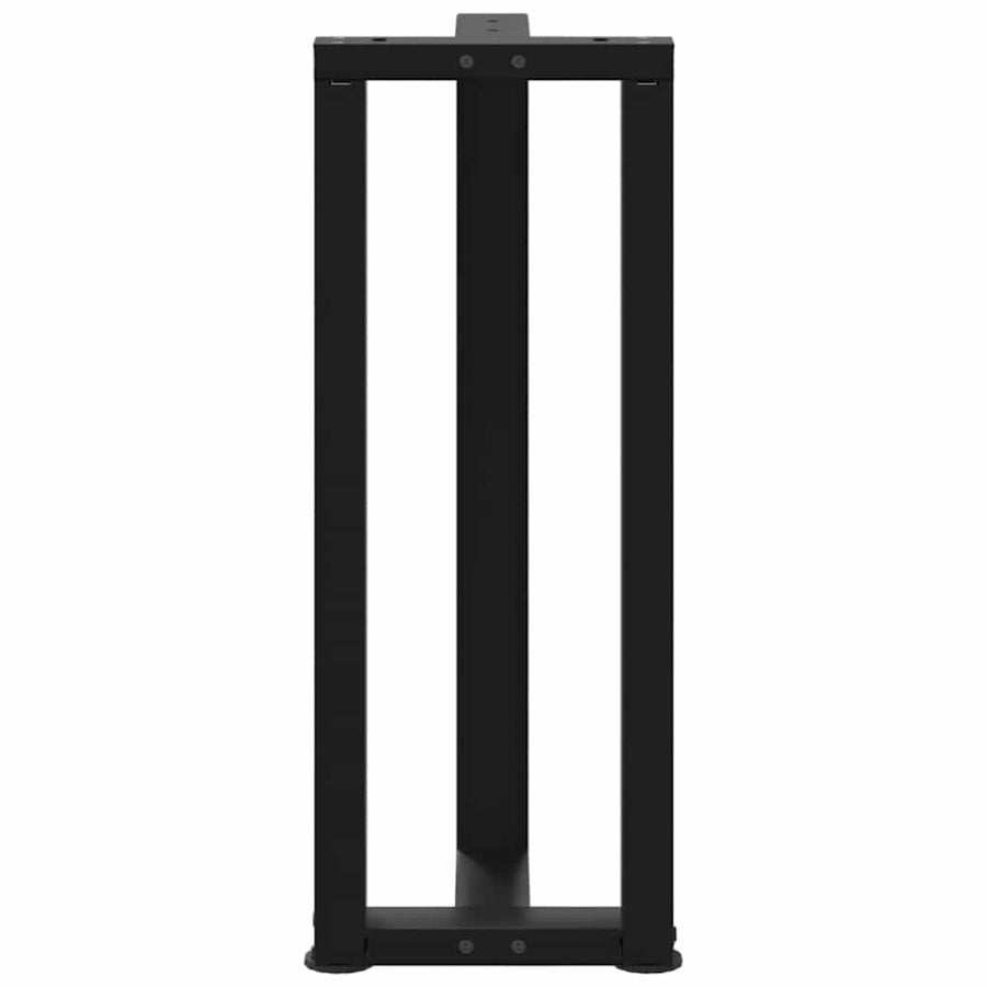 Console tafelpoten 2 st T-vormig 38x25x(72-73) cm staal zwart