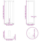Tafelpoten 2 st T-vormig 38x25x72-73 cm staal wit