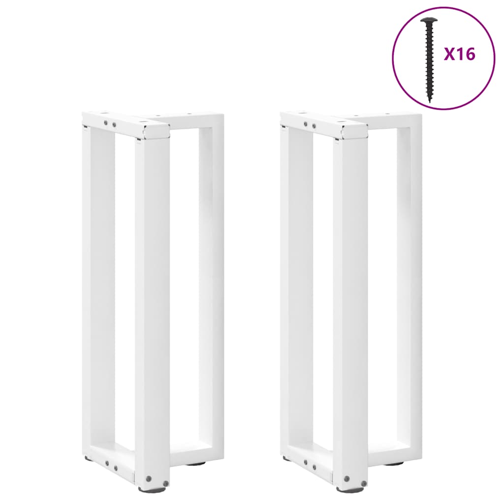 Console tafelpoten 2 st T-vormig 38x25x(72-73) cm staal wit