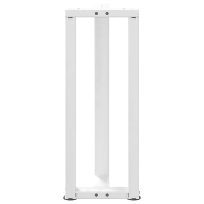 Console tafelpoten 2 st T-vormig 38x25x(72-73) cm staal wit