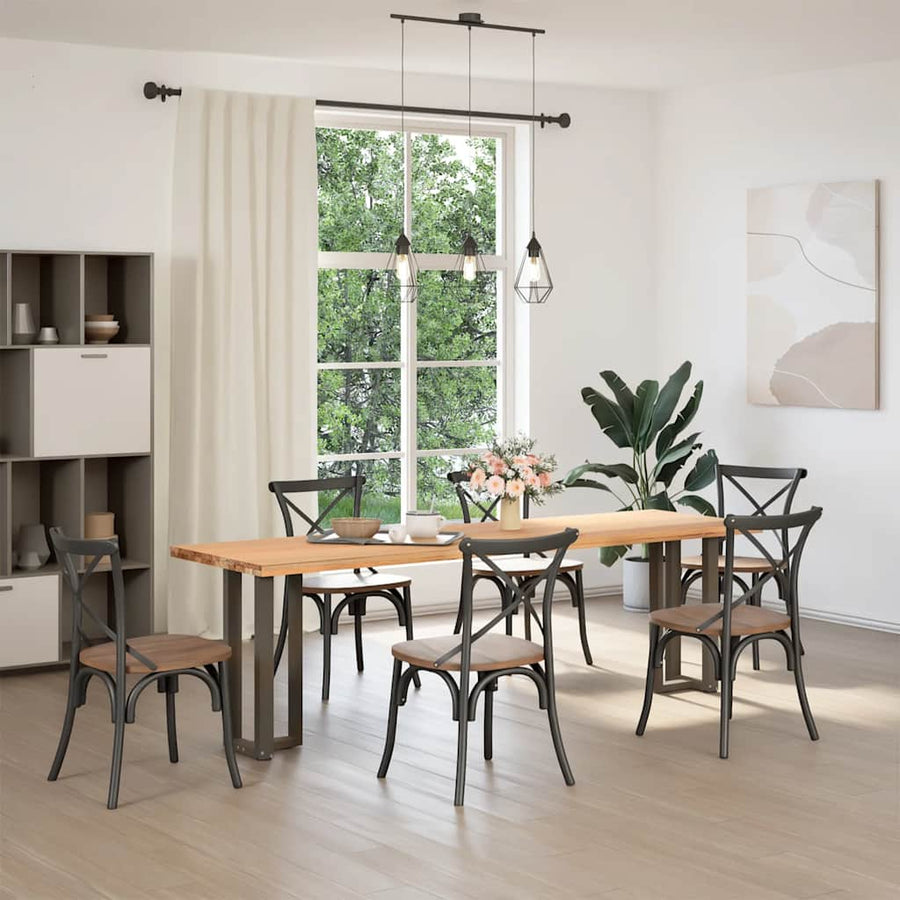 Console Tafelpoten 2 St T-Vormig 38X25X(72-73)Cm Staal Naturel 38 x 25 x (72-73) cm