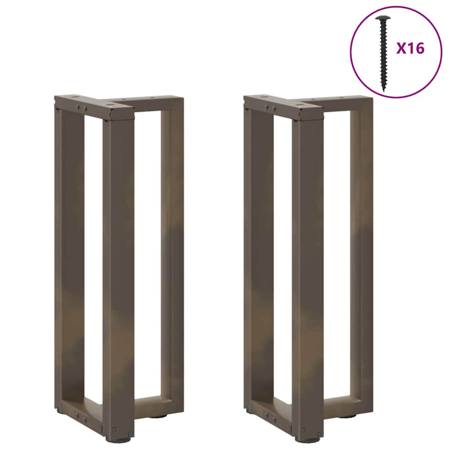 Console Tafelpoten 2 St T-Vormig 38X25X(72-73)Cm Staal Naturel 38 x 25 x (72-73) cm