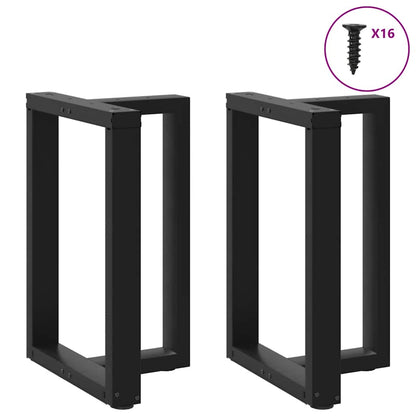 Eettafelpoten 2 st T-vormig 50x35x(72-73) cm staal zwart