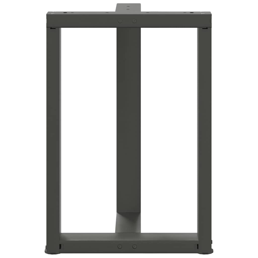 Eettafelpoten 2 st T-vormig 50x35x(72-73) cm staal antraciet