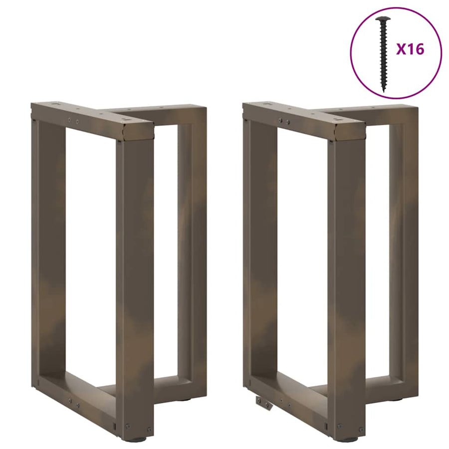 Eettafelpoten 2 St T-Vormig Staal Naturel 50 x 35 x (72-73) cm