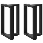 Dining table legs 2 pcs T-shaped 60x35x(72-73) cm steel black