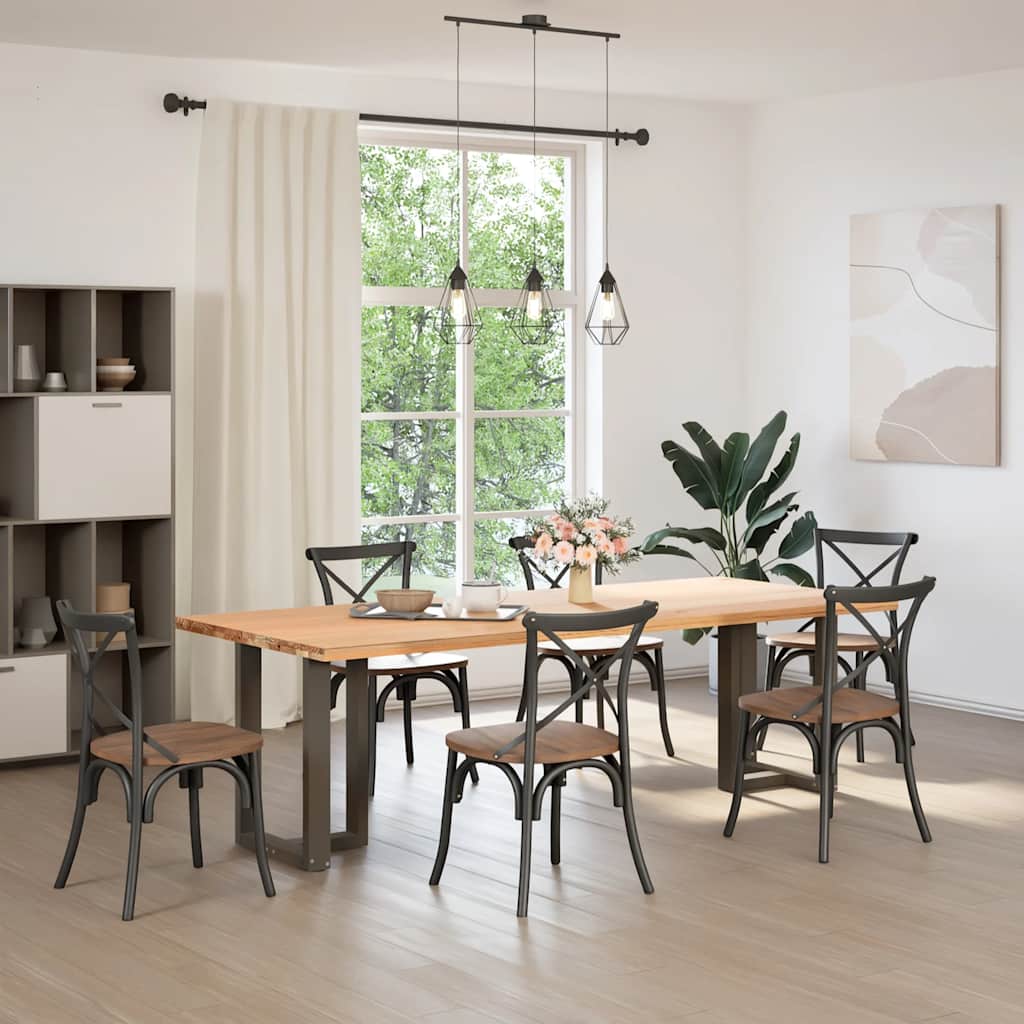 Eettafelpoten 2 St T-Vormig 60X35X(72-73) Cm Staal Naturel Antraciet