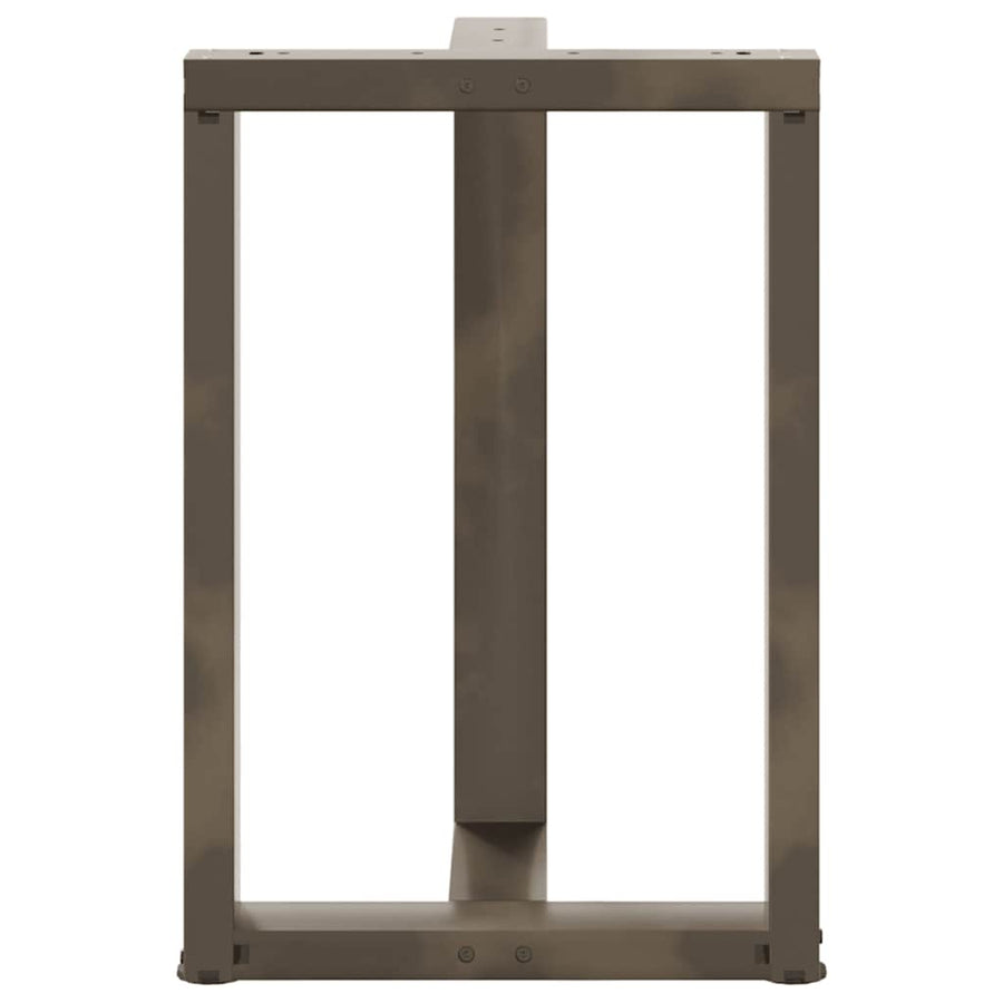 Eettafelpoten 2 St T-Vormig 60X35X(72-73) Cm Staal Naturel Antraciet