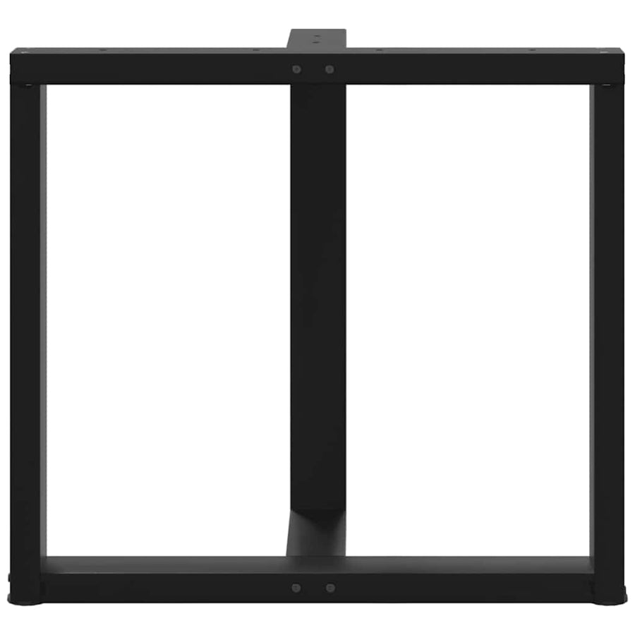 Eettafelpoten 2 st T-vormig 70x35x(72-73) cm staal zwart