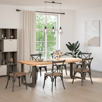Eettafelpoten 2 St T-Vormig Staal Naturel 70 x 35 x (72-73) cm