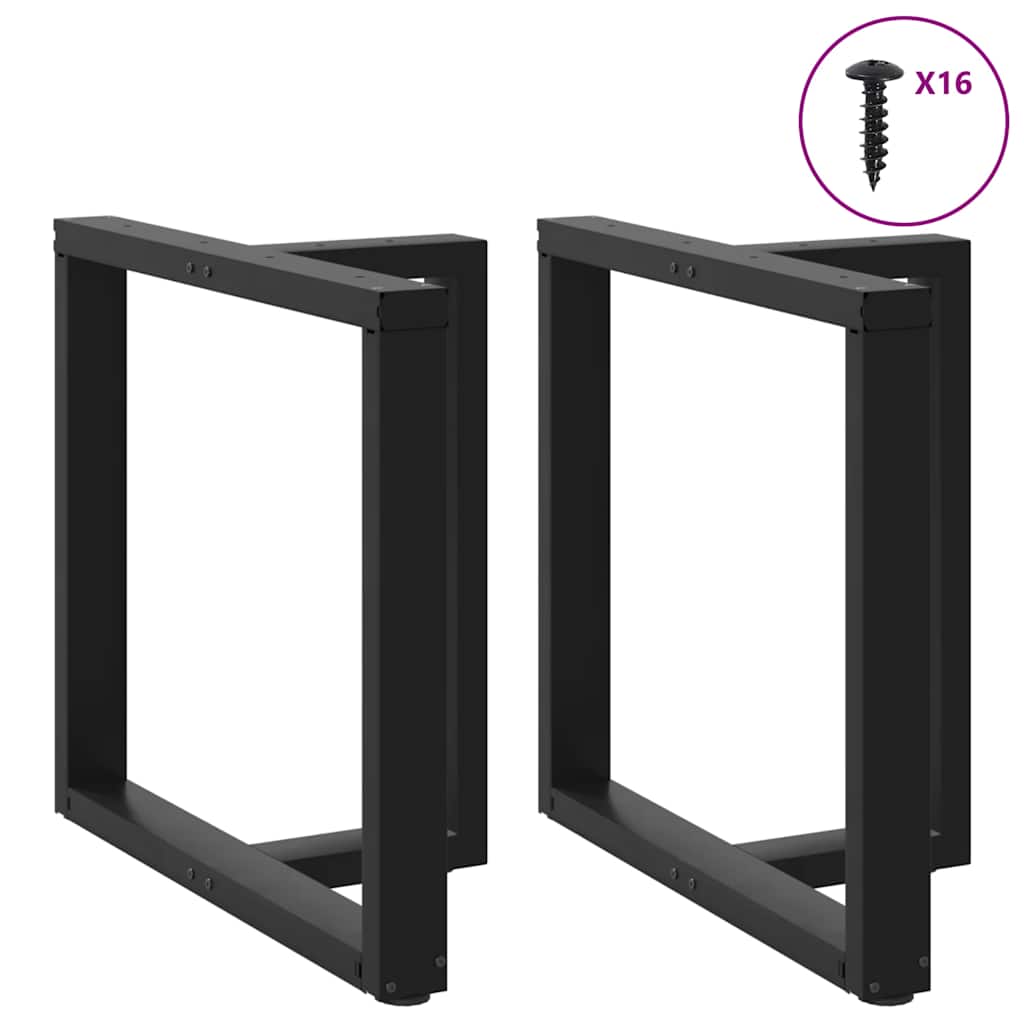Eettafelpoten 2 st T-vormig 80x35x(72-73) cm staal zwart