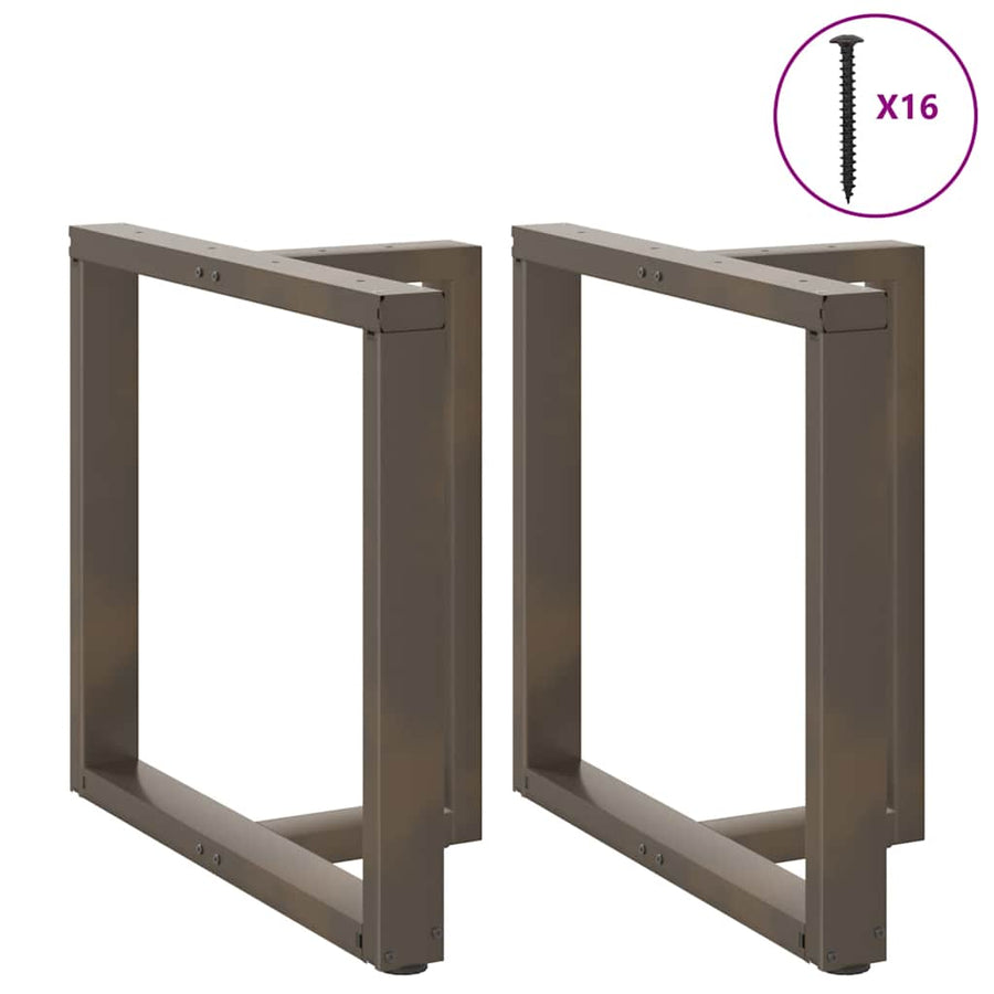 Eettafelpoten 2 St T-Vormig Staal Naturel 80 x 35 x (72-73) cm