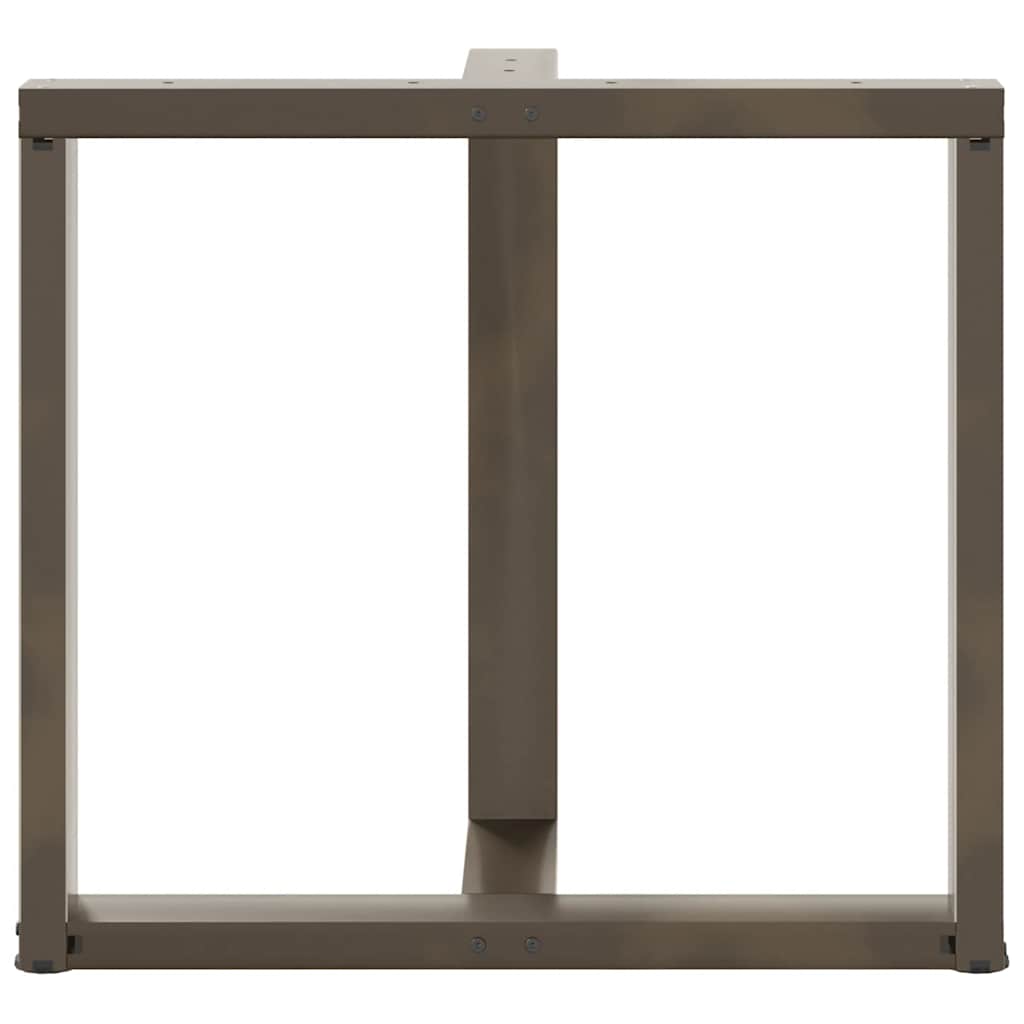 Eettafelpoten 2 St T-Vormig Staal Naturel 80 x 35 x (72-73) cm