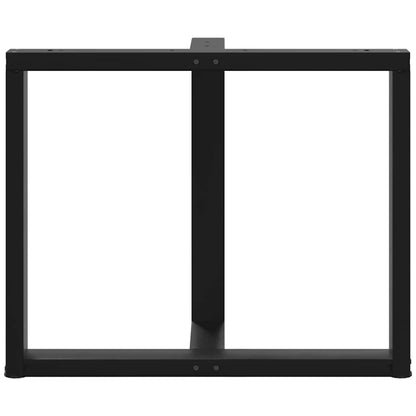 Eettafelpoten 2 st T-vormig 90x35x(72-73) cm staal zwart