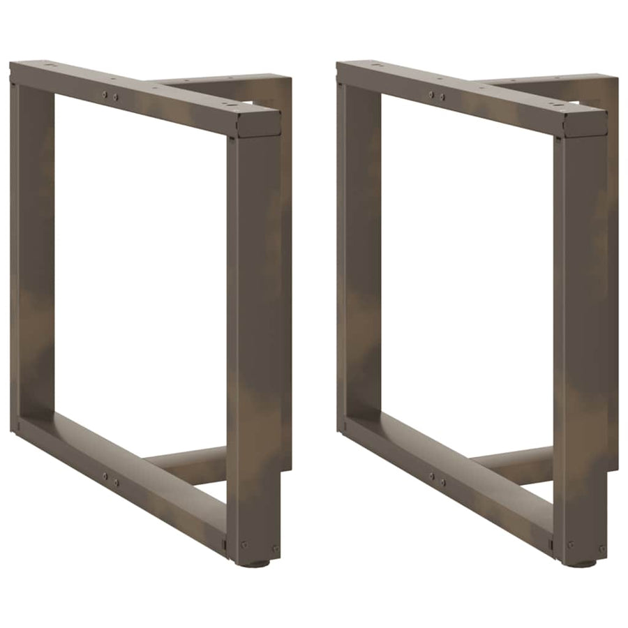 Eettafelpoten 2 St T-Vormig Staal Naturel 90 x 35 x (72-73) cm