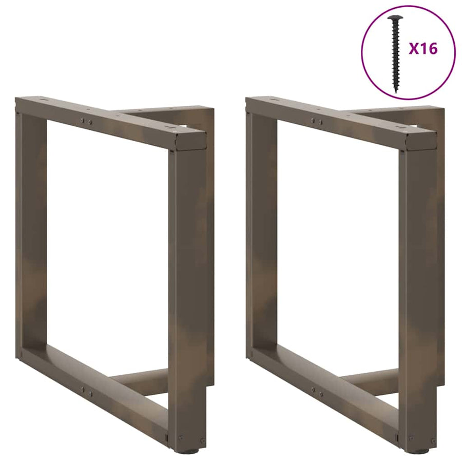 Eettafelpoten 2 St T-Vormig Staal Naturel 90 x 35 x (72-73) cm